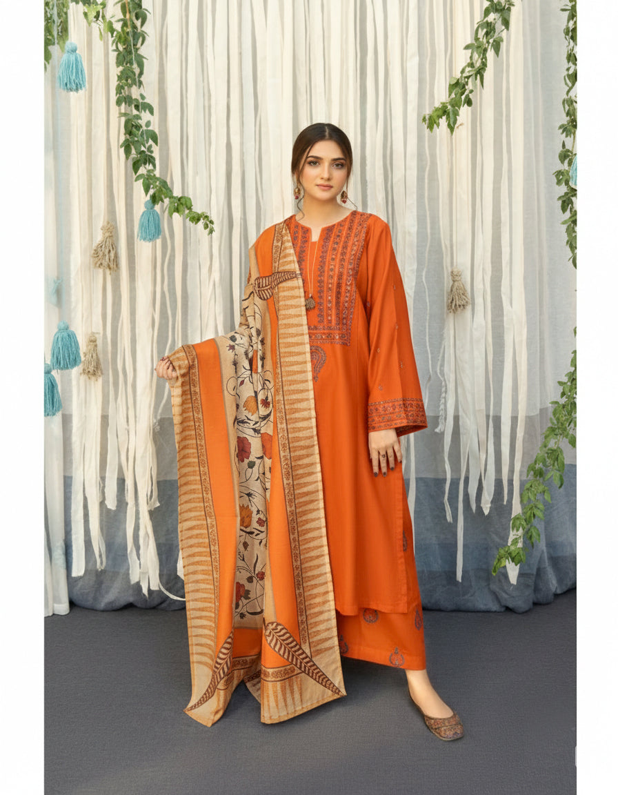 MRS-413 | Lawn Embroidered 3 Piece Stitched Suit