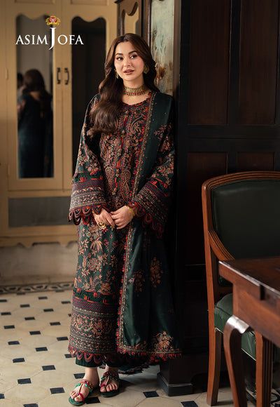 ASIM JOFA |3PC LAWN EMBROIDERED UNSTITCHED