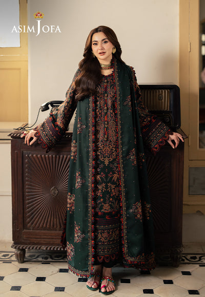 ASIM JOFA |3PC LAWN EMBROIDERED UNSTITCHED