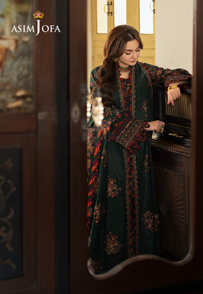 ASIM JOFA |3PC LAWN EMBROIDERED UNSTITCHED