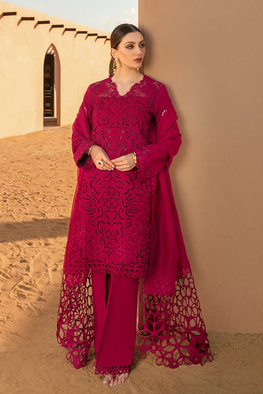 RANG RASIYA - 3PC LAWN CHICKENKARI EMBROIDERED SHIRT WITH EMBROIDERED DUPATTA
