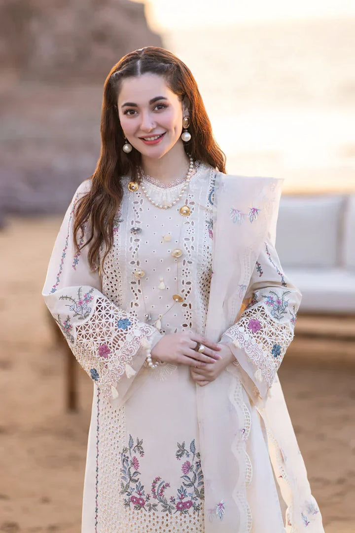 QALAMKAR - 3PC LAWN EMBROIDERED SHIRT WITH ORGANZA  EMBROIDERED DUPATTA