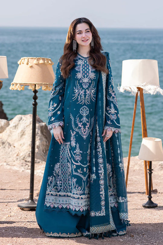 Qalamkar - 3PC Lawn ChickenKari Embroidered Suit