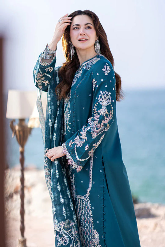 Qalamkar - 3PC Lawn ChickenKari Embroidered Suit