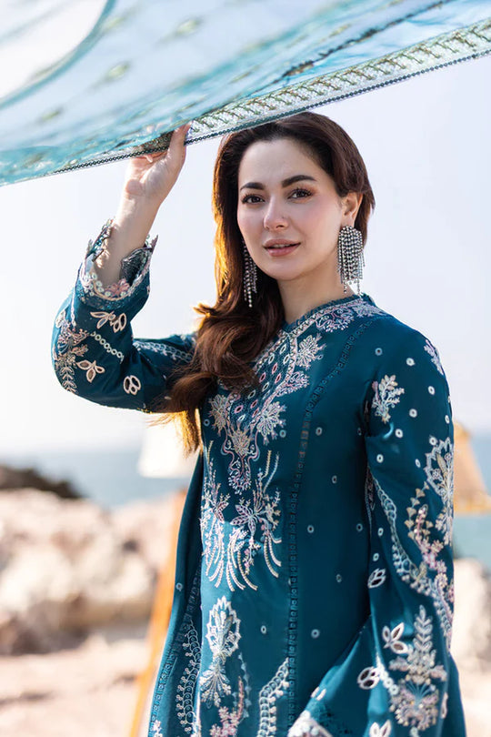 Qalamkar - 3PC Lawn ChickenKari Embroidered Suit