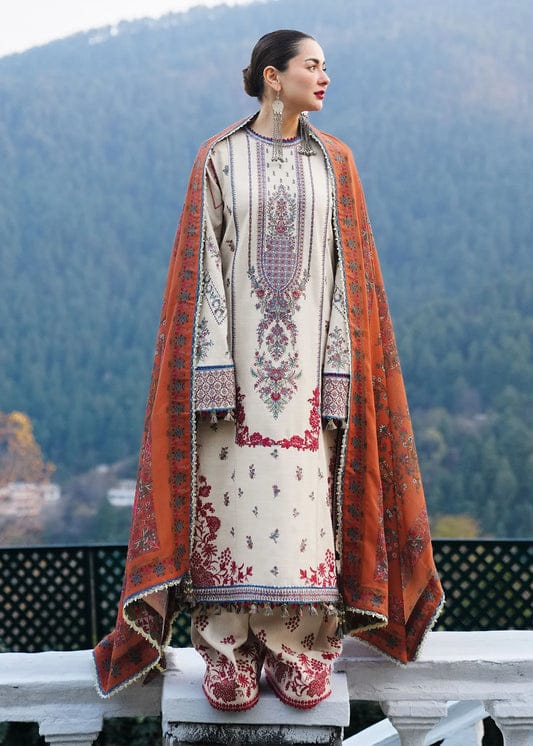 PREMIUM HANIA AMIR        LAWN 3PC EMBROIDERED DRESS EMBROIDERED DUPATTA D-1018