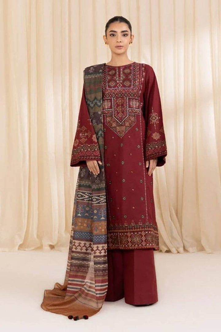 3PC UNSTITCHED HEAVY EMBROIDERED SUIT