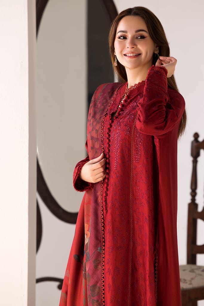 AIZAL – EC668 | UNSTITCHED | EMBROIDERED 3 PIECE