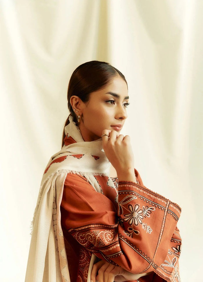 3PC Lawn Embroidered Shirt With Digital Printed Dupatta-301