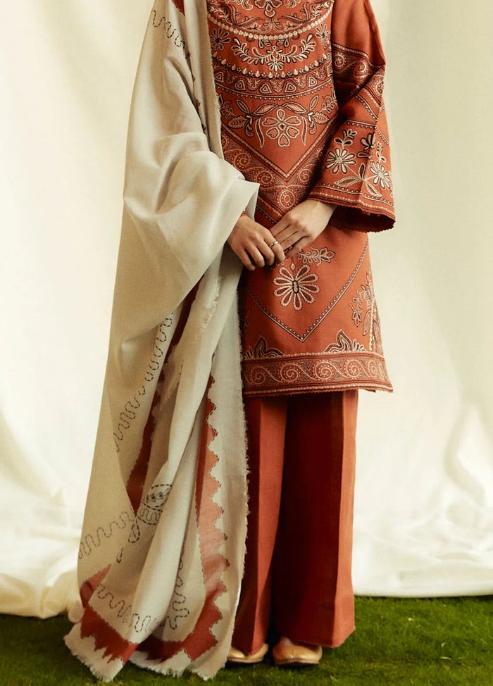 3PC Lawn Embroidered Shirt With Digital Printed Dupatta-301