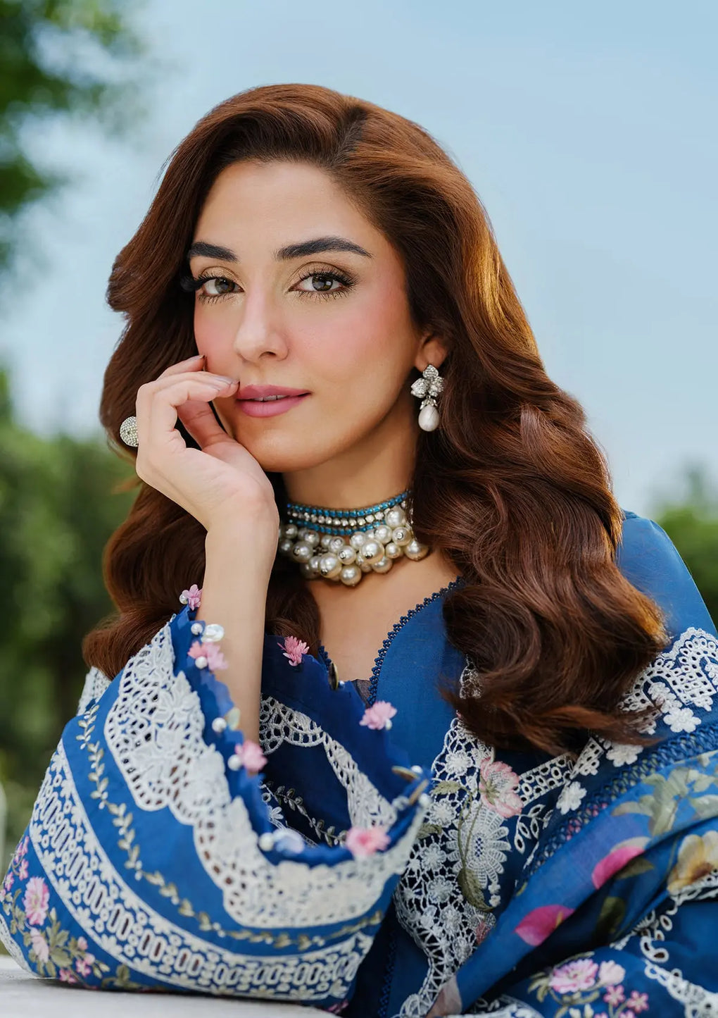 ELAF | ZIVA | TEAL BLUE | UNSTITCHED LAWN 3PC EMBROIDERED SUITE