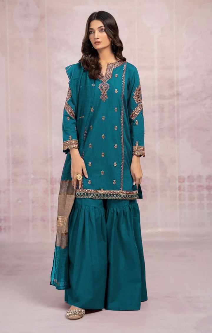 ZARA SHAHJAHAN- SUMMER 3PC LAWN EMBROIDERED SUIT - RL2701 B