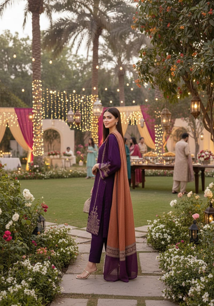 SUMMER 3PC LAWN EMBROIDERED SUIT - VL1156