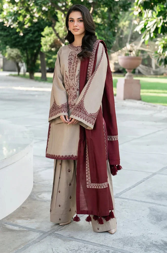 Baroque - Summer 3PC Lawn Embroidered Suit