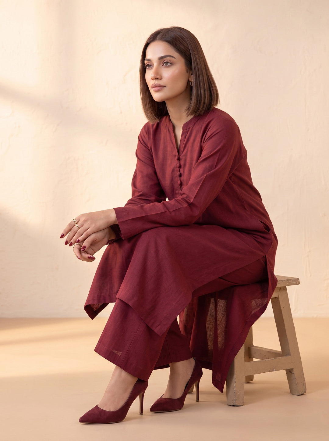 2Piece Stitched CH-410 (Meroon)