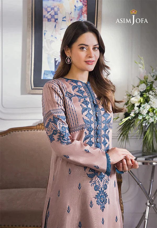 ASIM JOFA 3PC LAWN EMBROIDERED SHIRT WITH LAWN  SHAWL AND TROUSER DN-2005