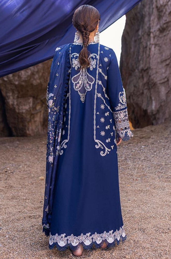 QALAMKAR | SAHIL KINARAY | 3 PC LUXURY EMBROIDERED LAWN SUITE | UNSTITCHED WITH DUPATTA PRINTED