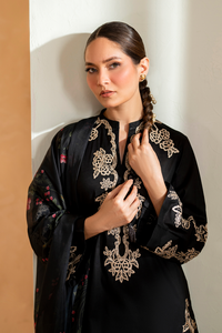 IZNIK- 3PC LAWN EMBROIDERED SHIRT WITH CHIFFON PRINTED DUPATTA AND EMB TROUSER