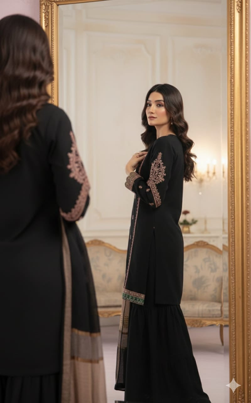 ZARA SHAHJAHAN- SUMMER 3PC LAWN EMBROIDERED SUIT - RL2701 D