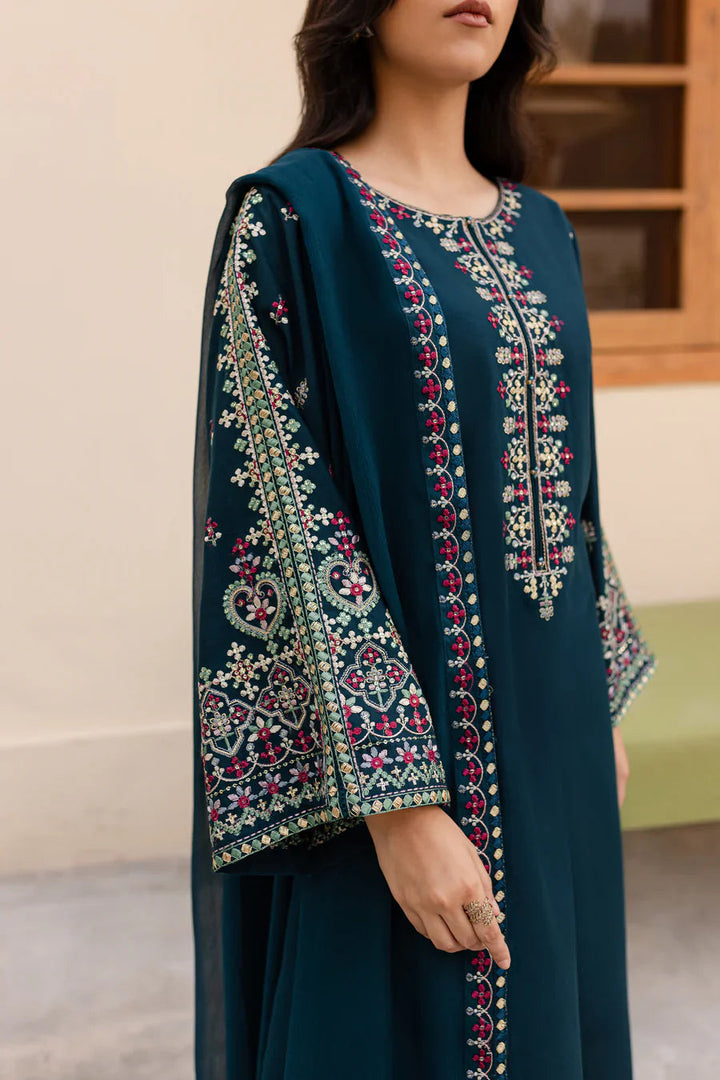 BATIK - 3PC Dhanak Embroidered Suit - NE - ZS 5007