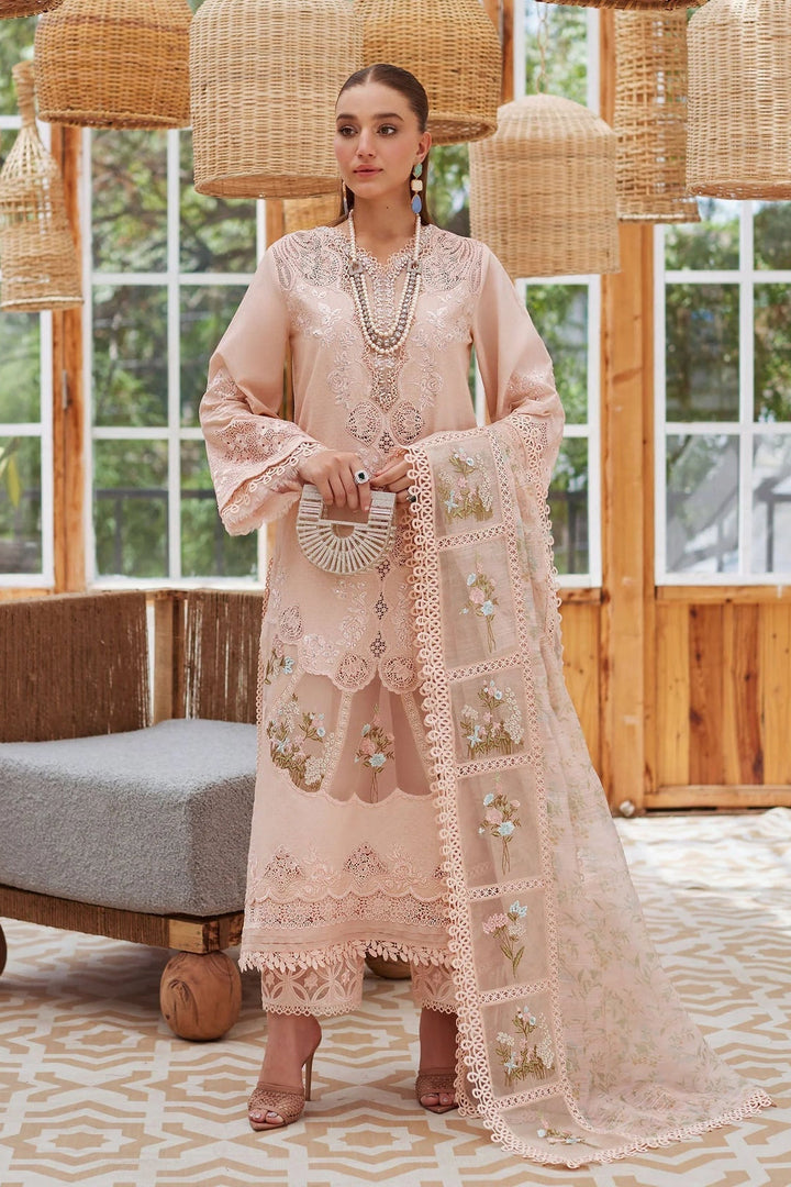 CRIMSON | DREAMY PEACH | UNSTITCHED LAWN 3PC EMBROIDERED SUITE