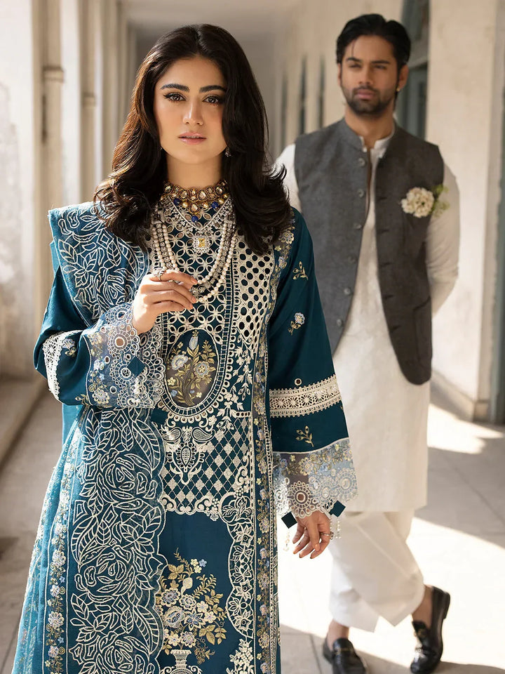 MAHNUR | SELENE | UNSTITCHED LAWN 3PC EMBROIDERED SUITE
