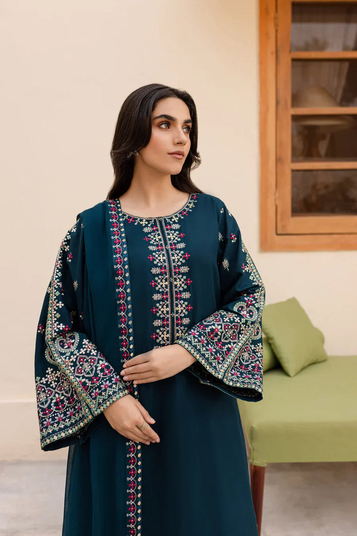 BATIK - 3PC Dhanak Embroidered Suit - NE - ZS 5007
