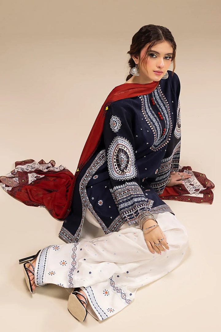 Embroidered Luxury Lawn Unstitched 3Pc | 1071