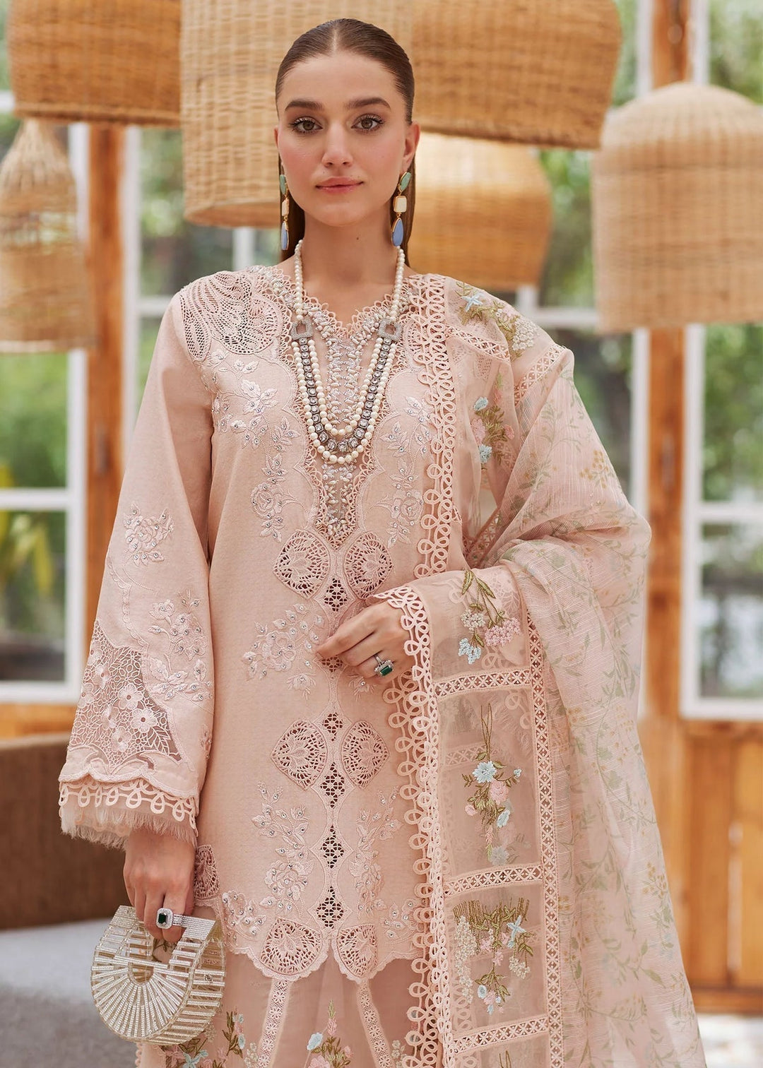 CRIMSON | DREAMY PEACH | UNSTITCHED LAWN 3PC EMBROIDERED SUITE