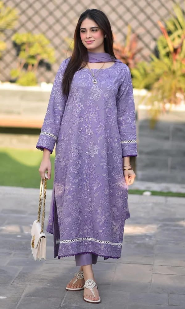 LAWN HEAVY EMBROIDERED UNSTITCHED ARTICLE (AL 80 )