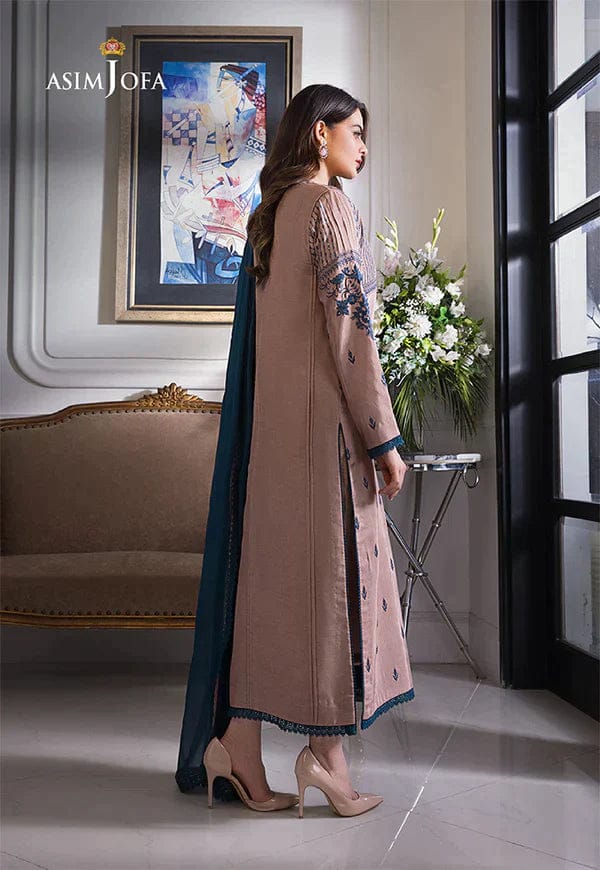 ASIM JOFA 3PC LAWN EMBROIDERED SHIRT WITH LAWN  SHAWL AND TROUSER DN-2005