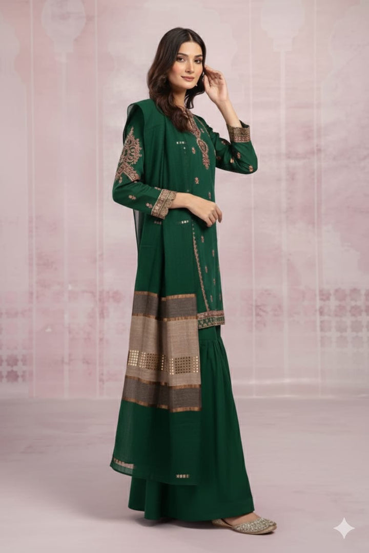 ZARA SHAHJAHAN- SUMMER 3PC LAWN EMBROIDERED SUIT - RL2701 C