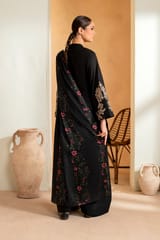Hussain Rehar - 3PC Lawn Embroidered Shirt with Embroidered Slub Net Dupatta (Unstitched) LC-7063