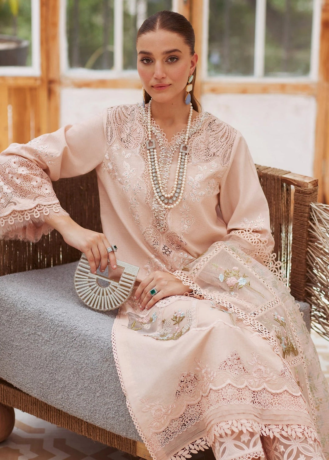 CRIMSON | DREAMY PEACH | UNSTITCHED LAWN 3PC EMBROIDERED SUITE