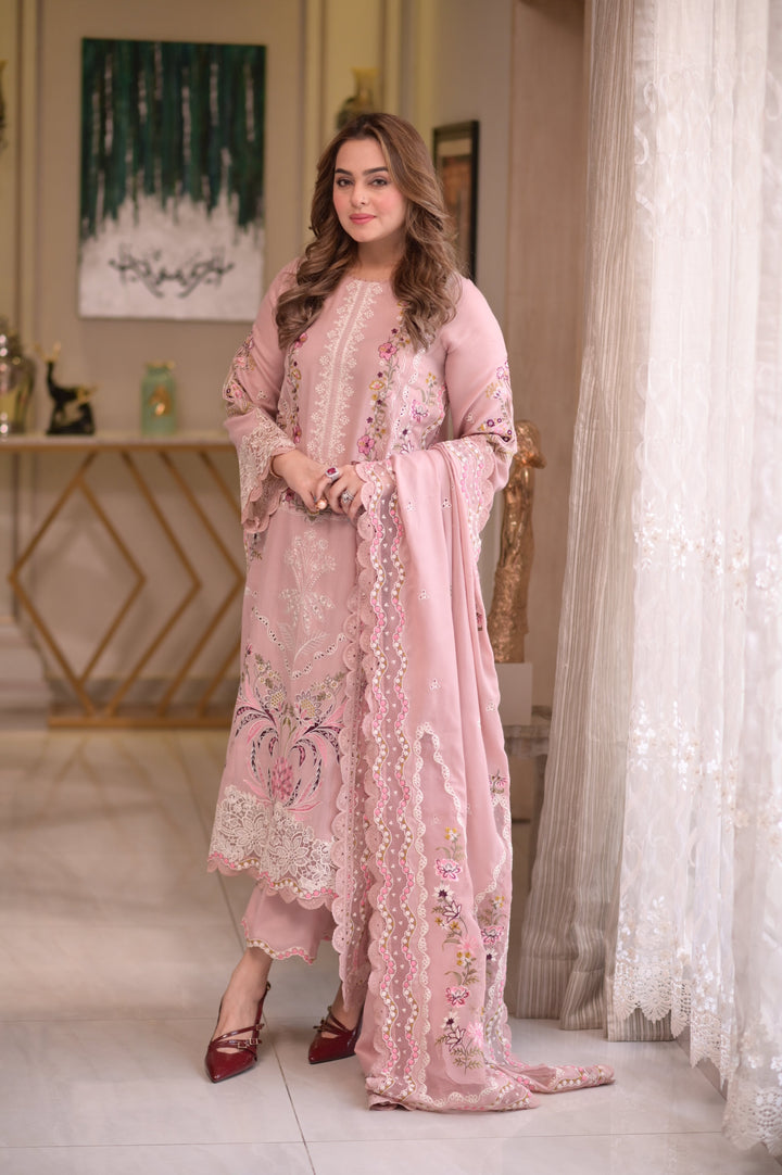 ANEELA’S |  UNSTITCHED LAWN 3PC EMBROIDERED SUITE WITH DUPATTA EMBROIDERED