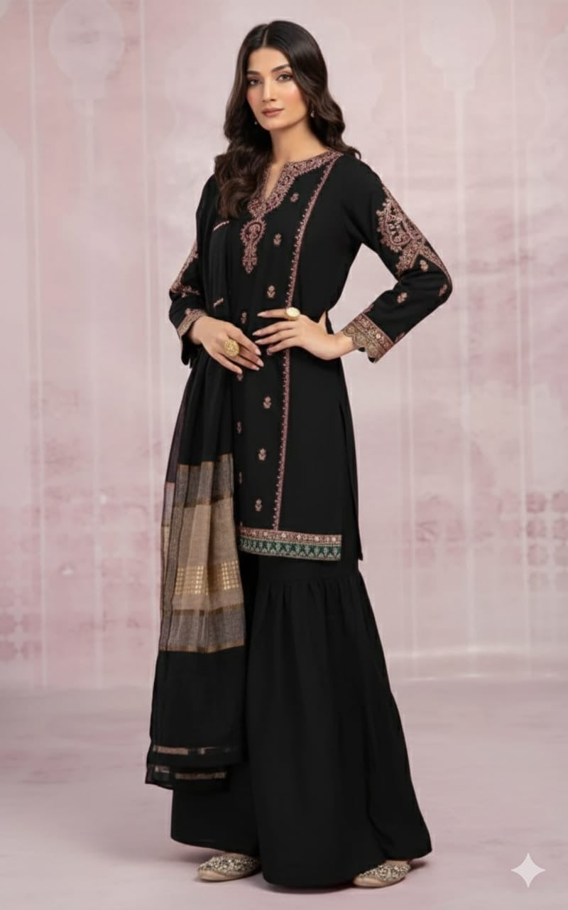 ZARA SHAHJAHAN- SUMMER 3PC LAWN EMBROIDERED SUIT - RL2701 D