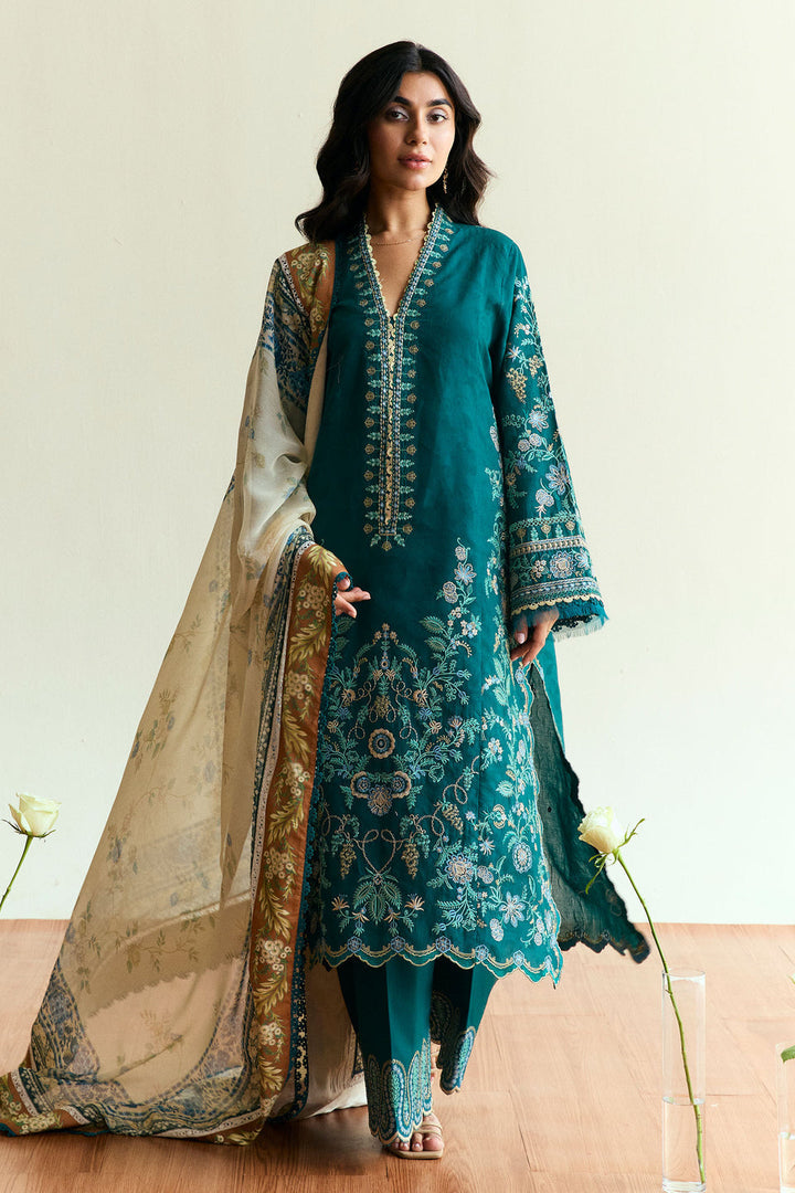 DHANAK 3PC UNSTITCHED HEAVY EMBROIDERED SUIT
