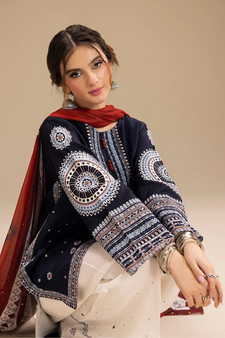 Embroidered Luxury Lawn Unstitched 3Pc | 1071
