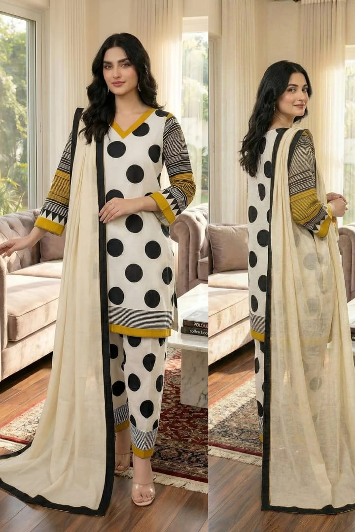 3PC Digital Printed Lawn Shirt With Digital Printed Dupatta-1089