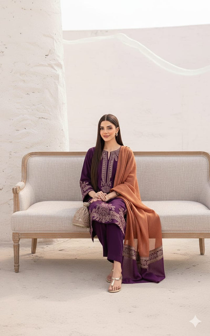 SUMMER 3PC LAWN EMBROIDERED SUIT - VL1156