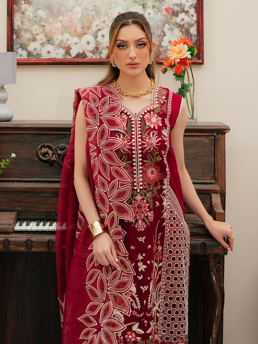 MAHNUR | CELESTIAL | 3 PC LUXURY LAWN EMBROIDERED SUITE