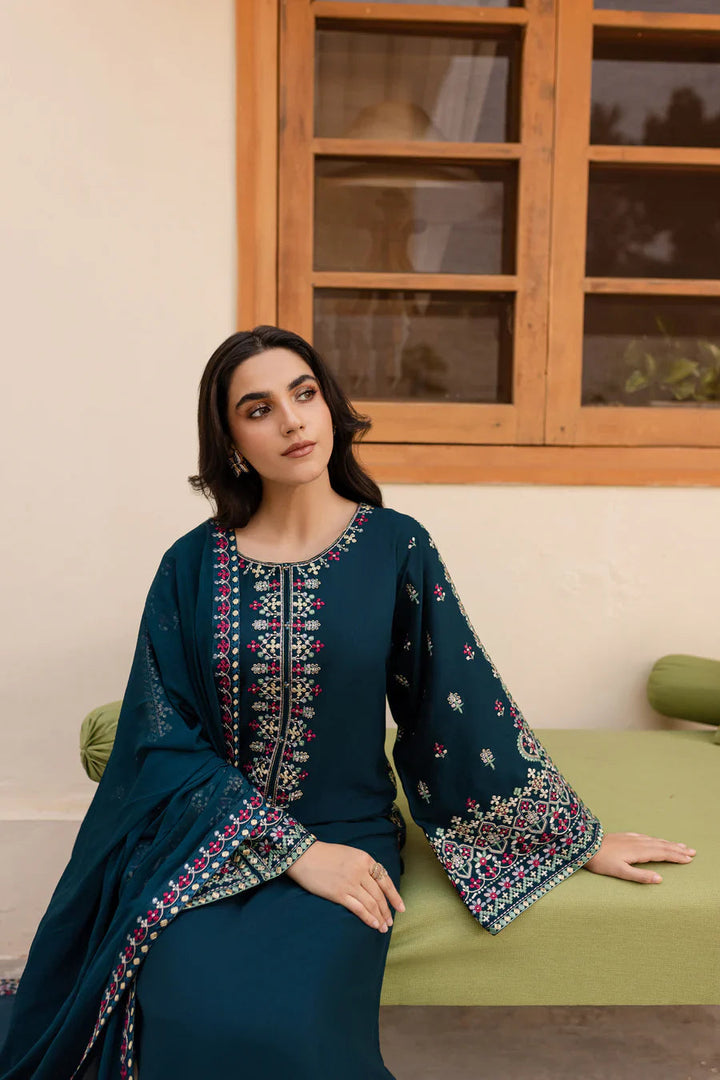 BATIK - 3PC Dhanak Embroidered Suit - NE - ZS 5007