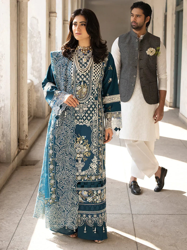 MAHNUR | SELENE | UNSTITCHED LAWN 3PC EMBROIDERED SUITE