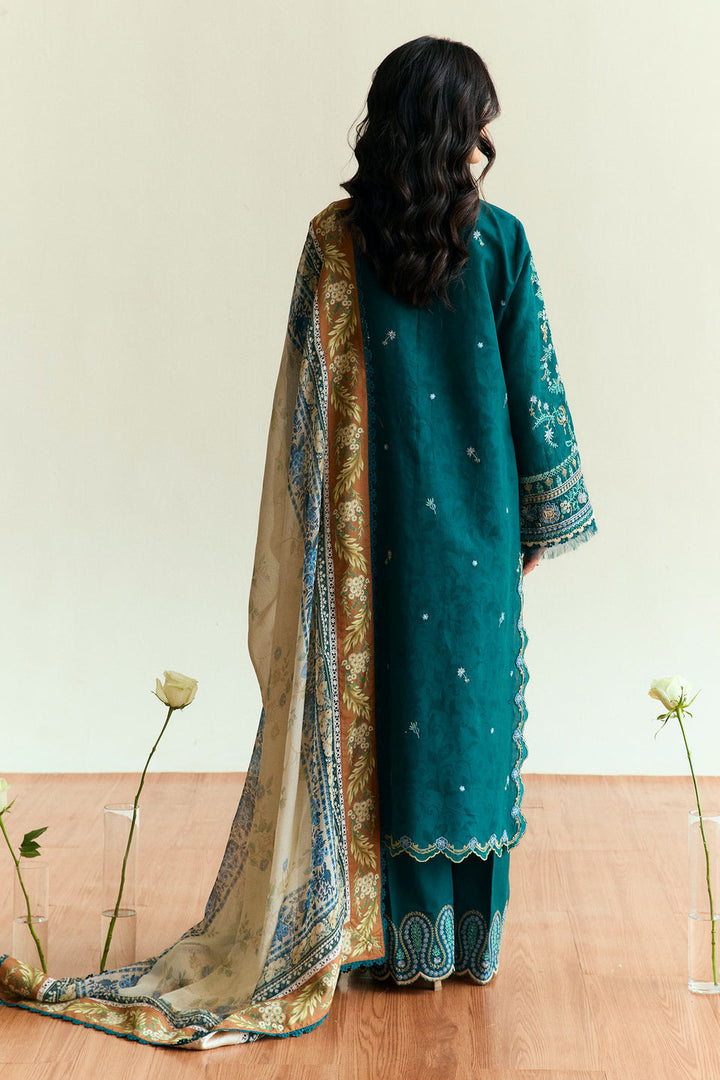 DHANAK 3PC UNSTITCHED HEAVY EMBROIDERED SUIT