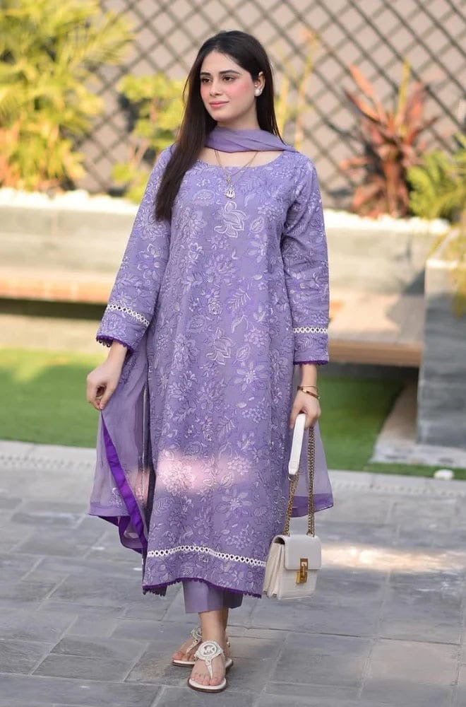 LAWN HEAVY EMBROIDERED UNSTITCHED ARTICLE (AL 80 )