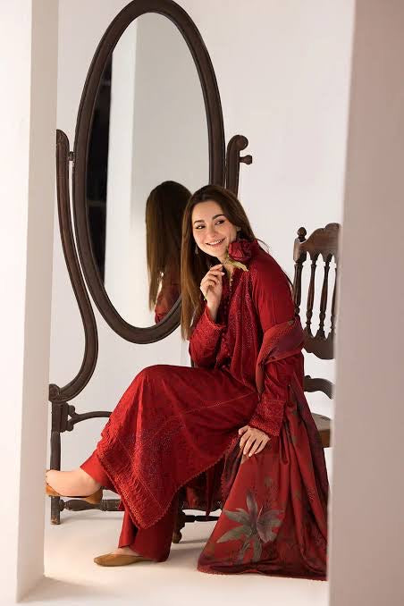 AIZAL – EC668 | UNSTITCHED | EMBROIDERED 3 PIECE
