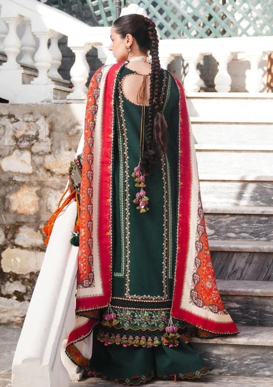 QALAMKAR - 3PC LAWN EMBROIDERED SHIRT WITH JACQUARD WEAVED EMBROIDERED DUPATTA AND COTTON TROUSER \ 1080