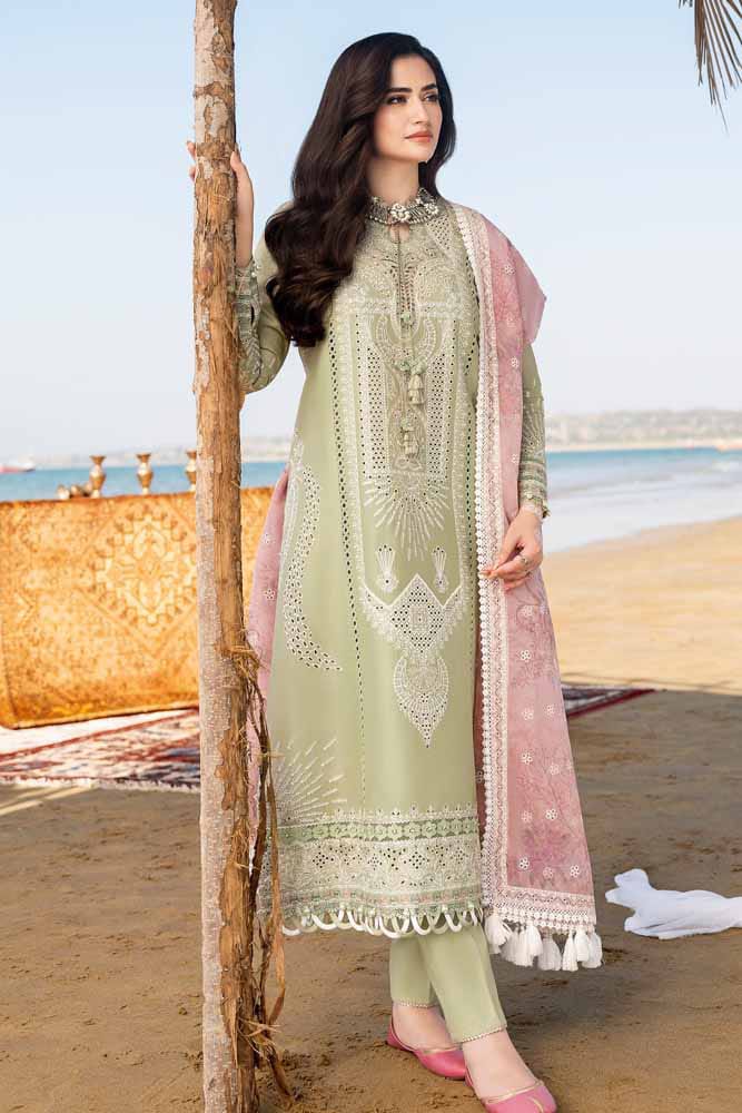 JADE - 3PC LAWN EMBROIDERED SHIRT WITH CHIFFON EMBROIDERED DUPATTA AND TROUSER LC-7196