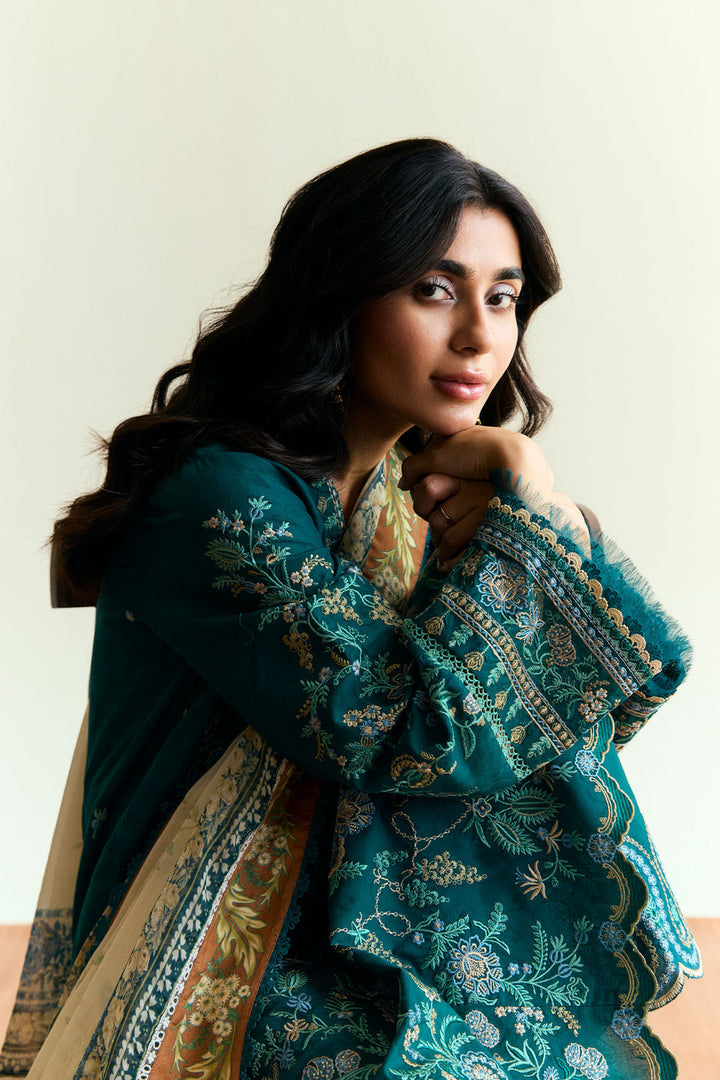 DHANAK 3PC UNSTITCHED HEAVY EMBROIDERED SUIT