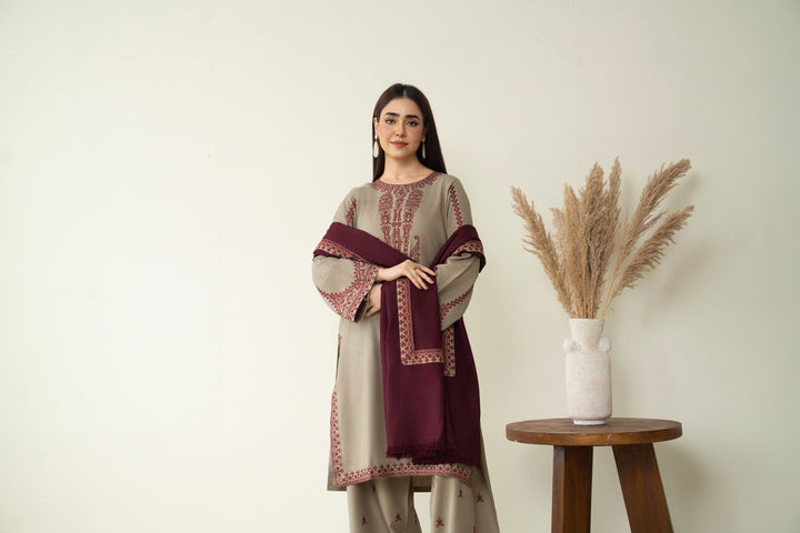 Mareena Embroidered Stitched 3Piece CH-395